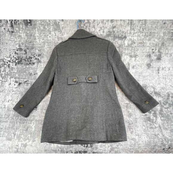 7 For All Mankind Wool Blend Military Peacoat Gray Pea Coat AN9156-B43 - Picture 2 of 7